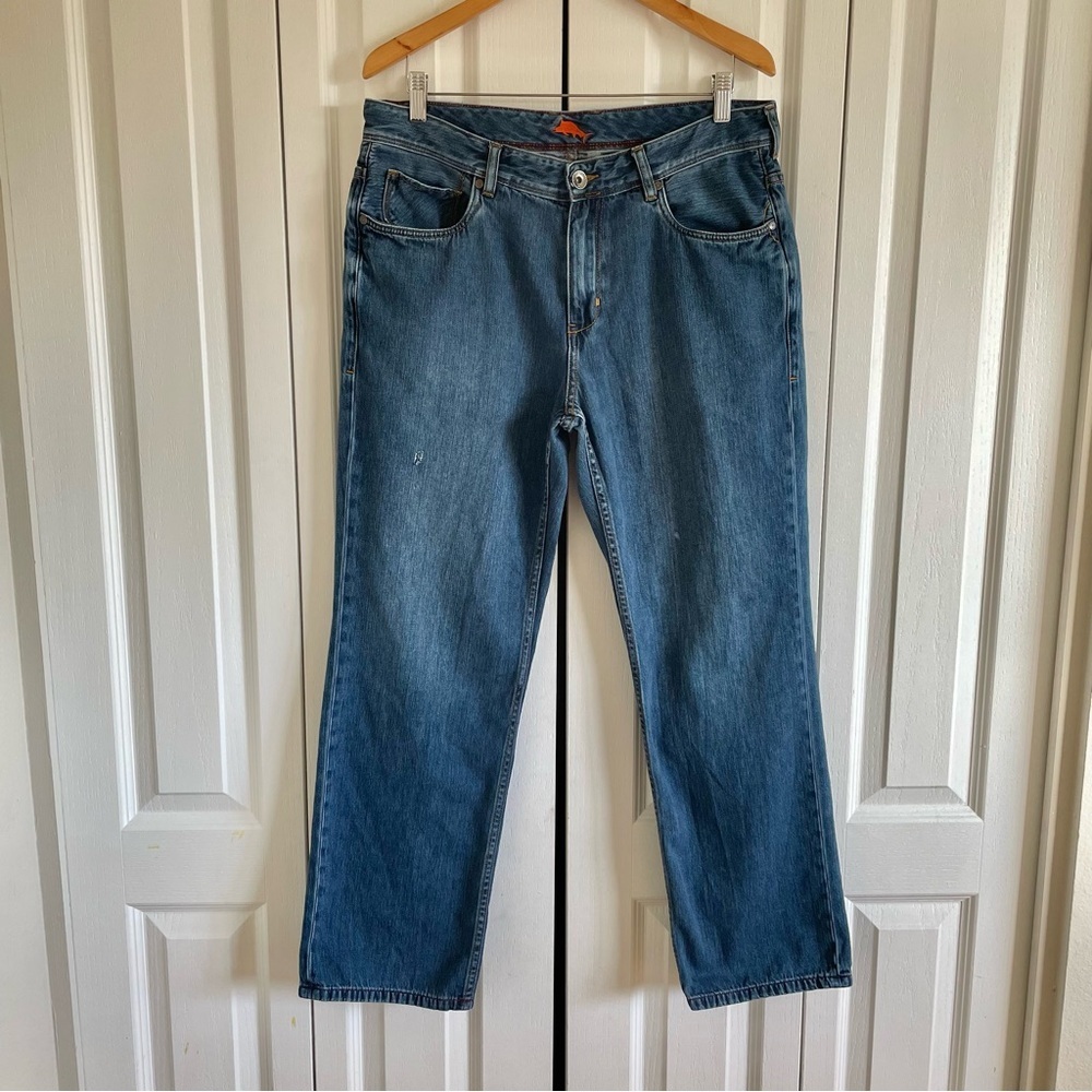 Tommy Bahama Cayman Relaxed Jeans Men’s 36x32 Blue Dark Wash Straight Logo